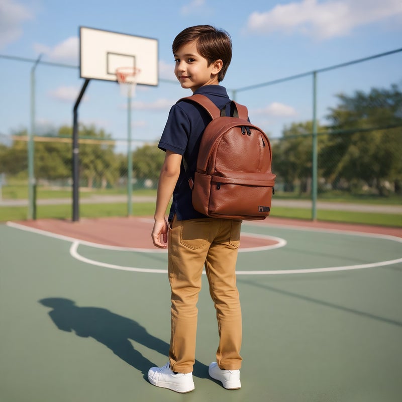 Must Backpack-1 Cmprt-22L (Engraved Pu) Brown \ 32X17X42 - Image 3